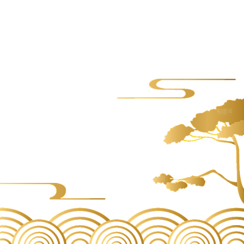 国潮山水山脉山峰背景元素