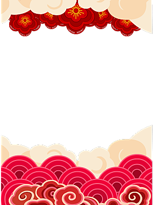 国潮山水山脉山峰背景元素