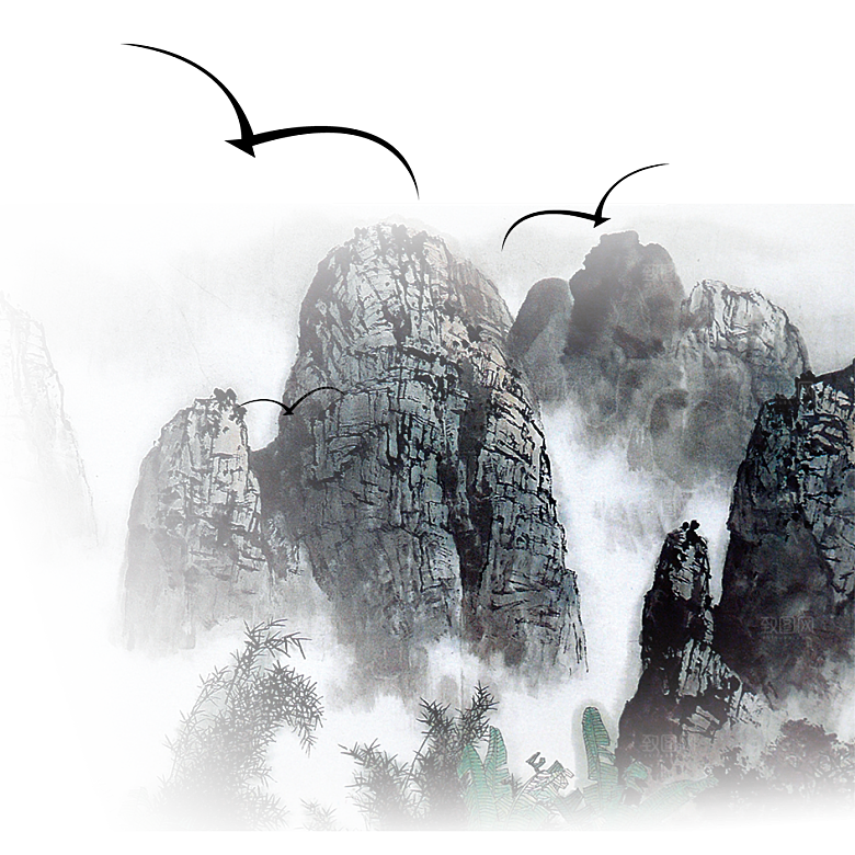 古风水墨山水中国风背景素材