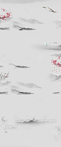 古风水墨山水中国风背景素材