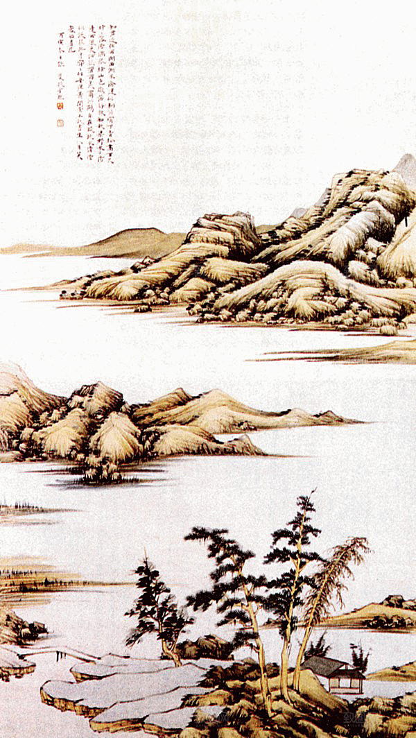 古风水墨山水中国风背景素材
