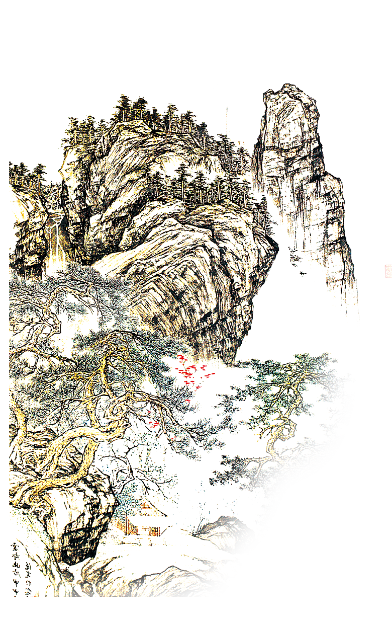 古风水墨山水中国风背景素材