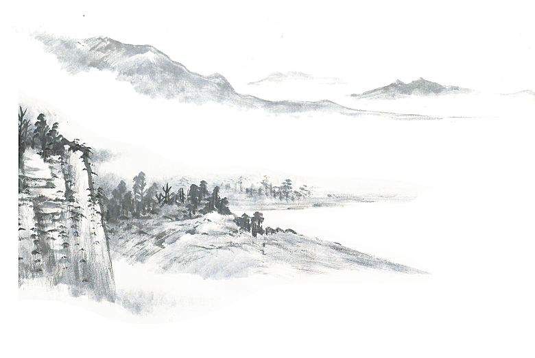 中式山水山脉山峰背景元素
