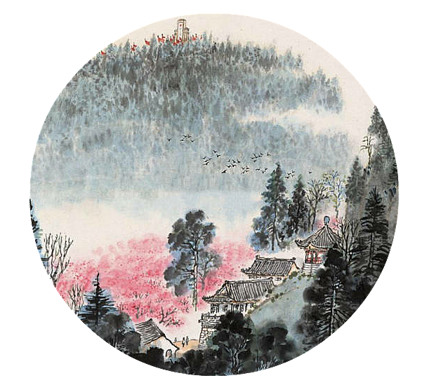 古风水墨山水中国风背景素材
