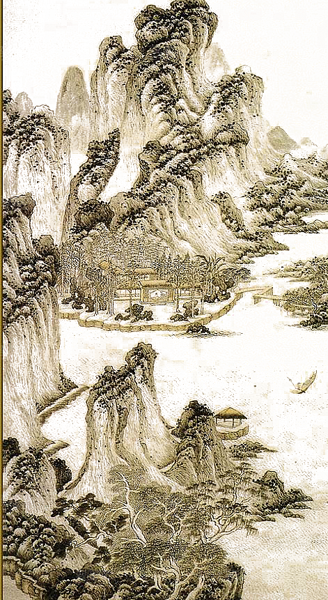 古风水墨山水中国风背景素材