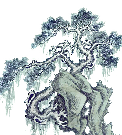 中式山水山脉山峰背景元素