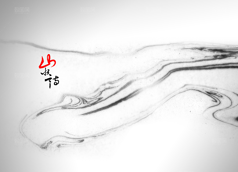 古风水墨山水中国风背景素材