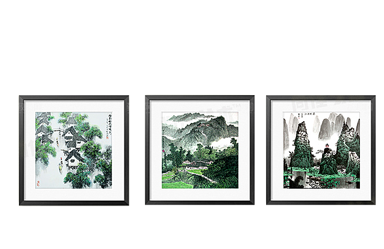中式山水山脉山峰背景元素