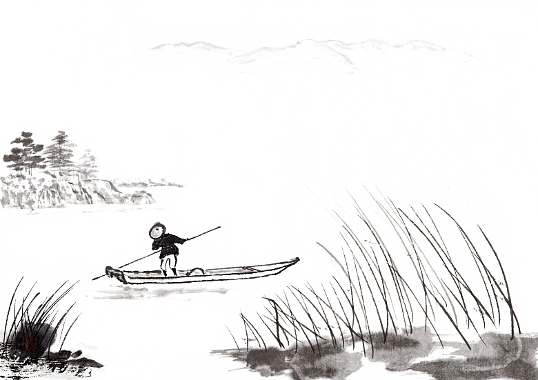 古风水墨山水中国风背景素材