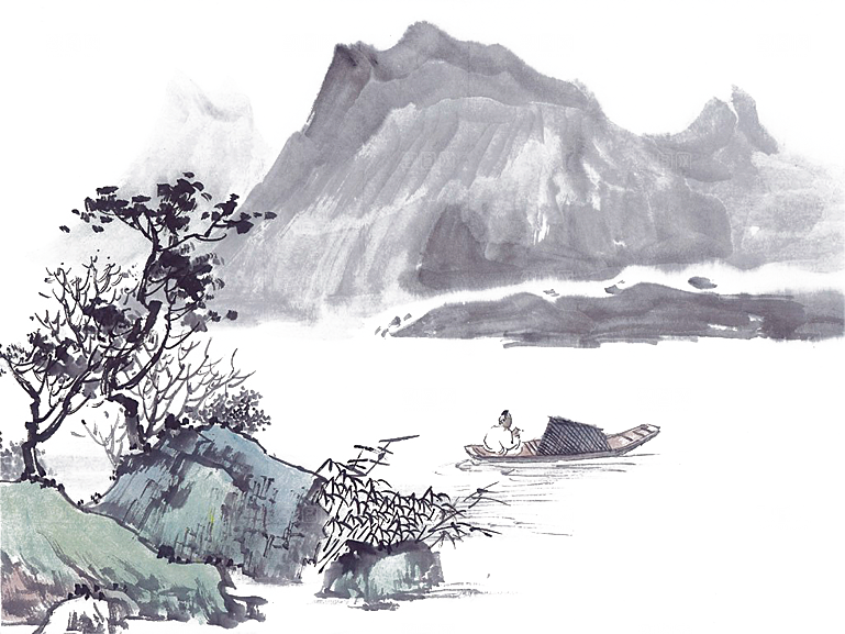 古风水墨山水中国风背景素材