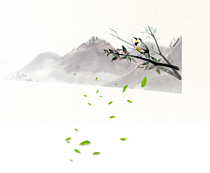 中式山水山脉山峰背景元素