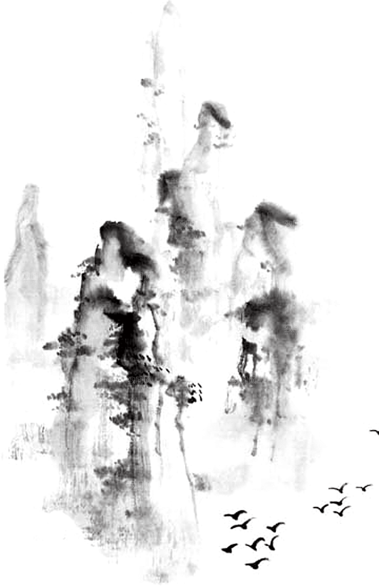 古风水墨山水中国风背景素材