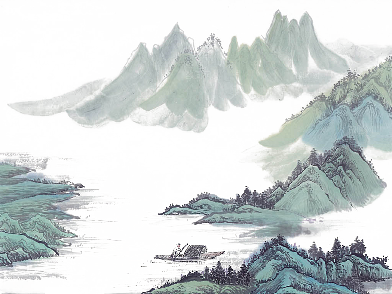 古风水墨山水中国风背景素材