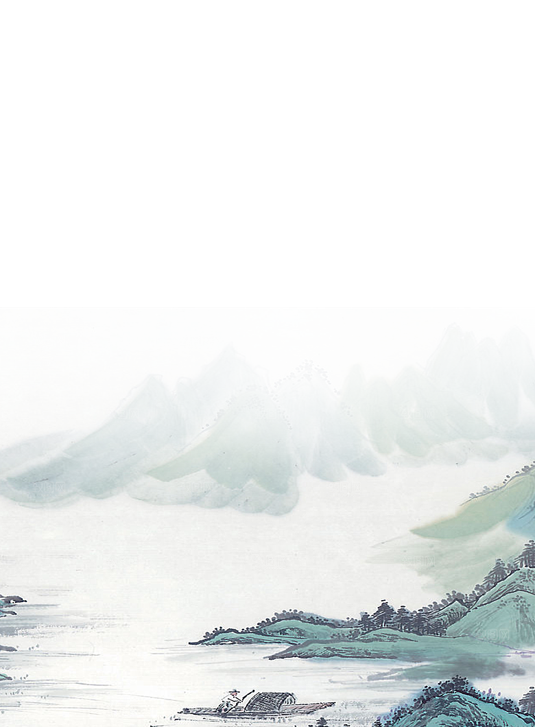 中式山水山脉山峰背景元素