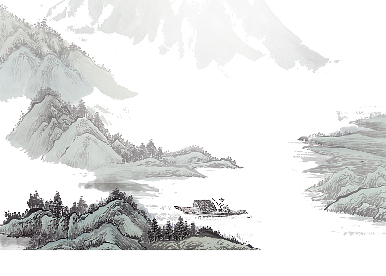 中式山水山脉山峰背景元素
