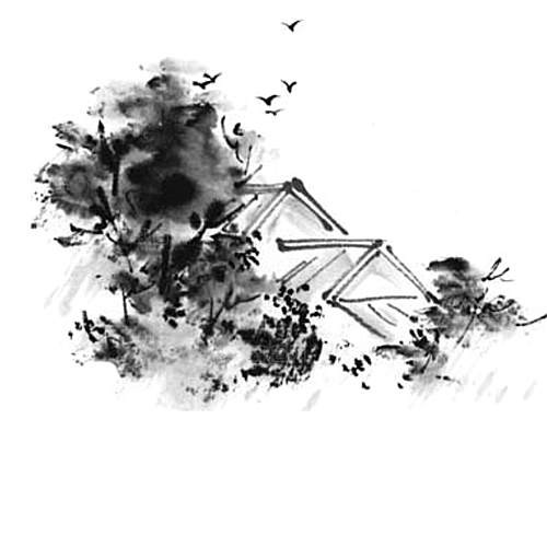 古风水墨山水中国风背景素材