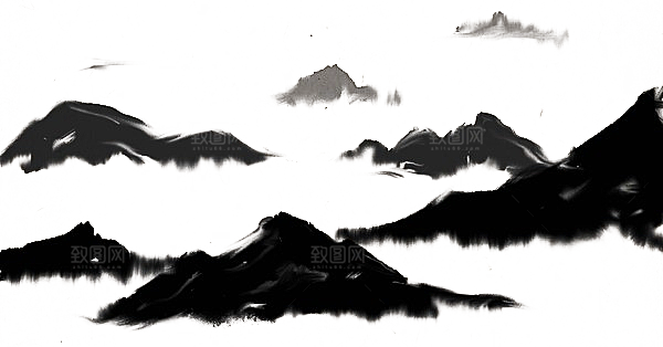中式山水山脉山峰背景元素