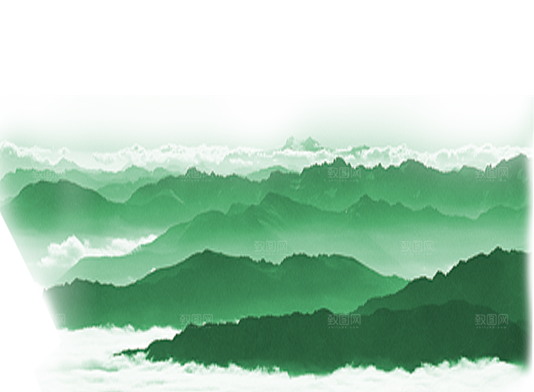 中式山水山脉山峰背景元素