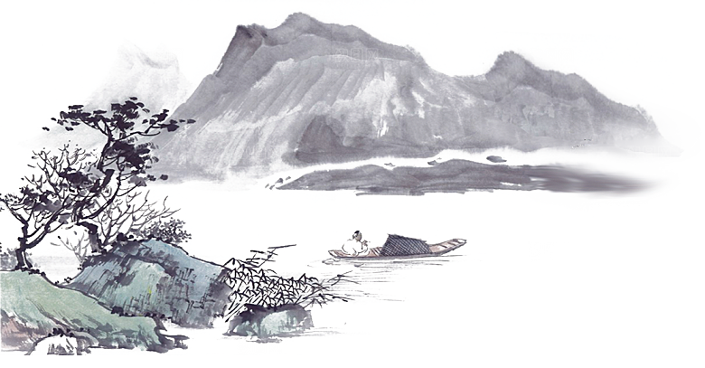 中式山水山脉山峰背景元素