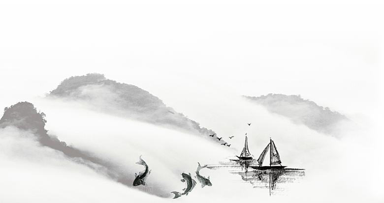 古风水墨山水中国风背景素材