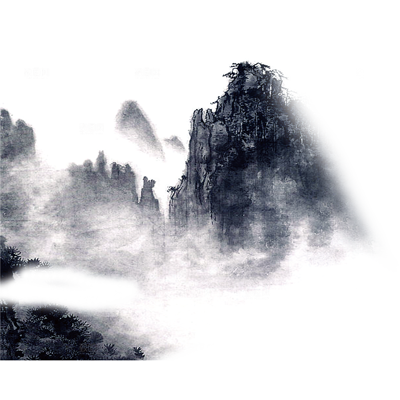 古风水墨山水中国风背景素材