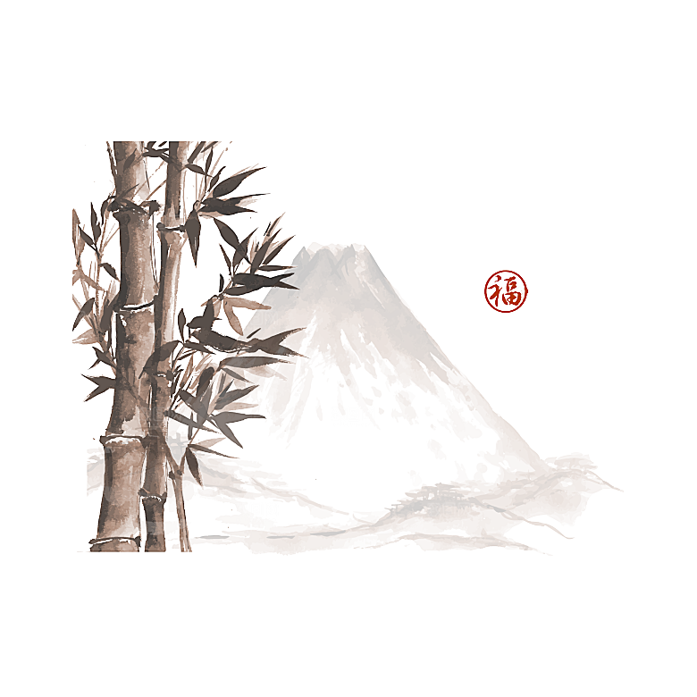 古风水墨山水中国风背景素材