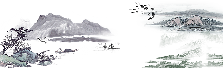 中式山水山脉山峰背景元素