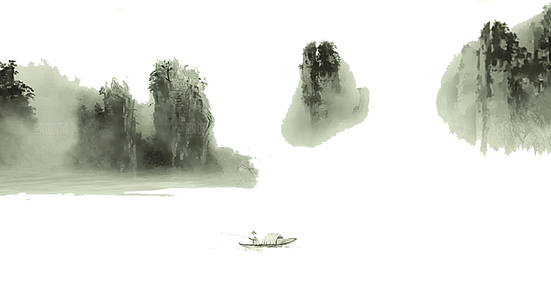中式山水山脉山峰背景元素