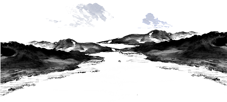 中式山水山脉山峰背景元素