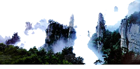中式山水山脉山峰背景元素
