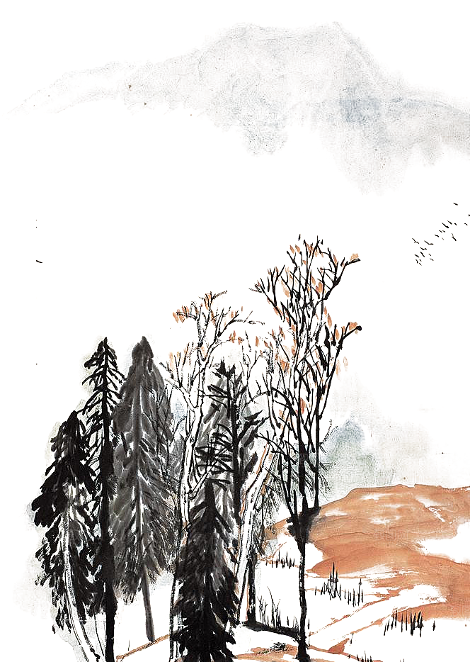 中式山水山脉山峰背景元素