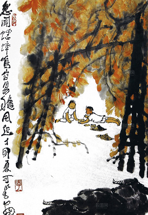 中式山水山脉山峰背景元素