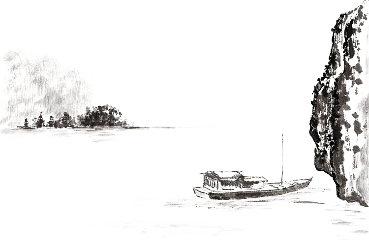 古风水墨山水中国风背景素材