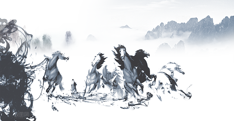 古风水墨山水中国风背景素材