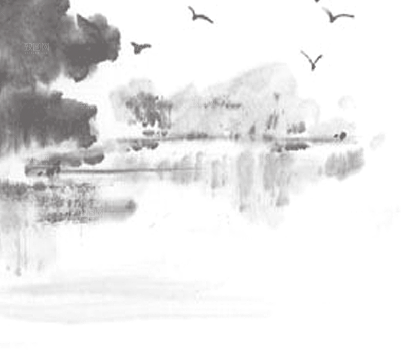 古风水墨山水中国风背景素材