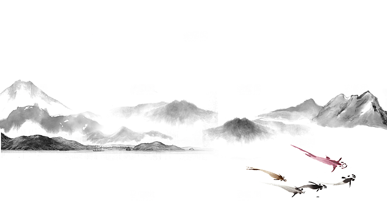 古风水墨山水中国风背景素材