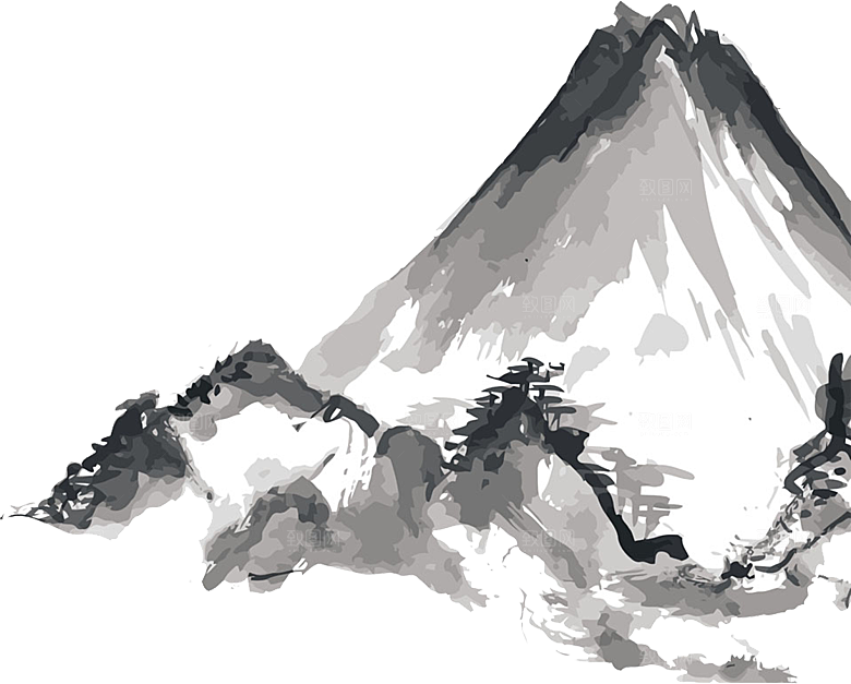 古风水墨山水中国风背景素材