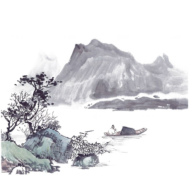 古风水墨山水中国风背景素材