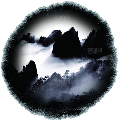 中式山水山脉山峰背景元素