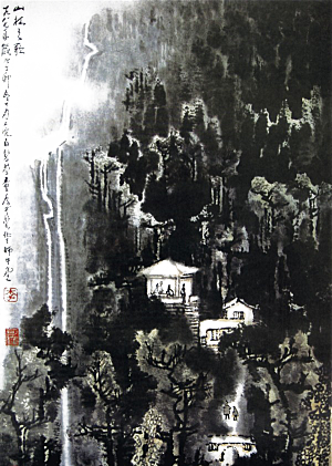 中式山水山脉山峰背景元素