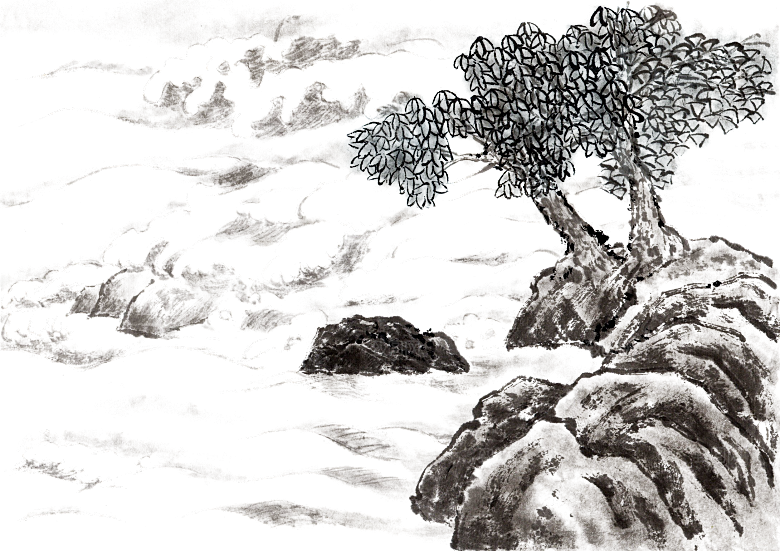 古风水墨山水中国风背景素材
