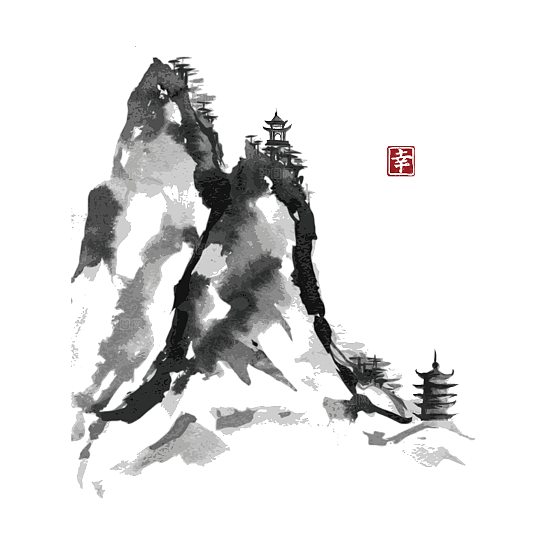 古风水墨山水中国风背景素材