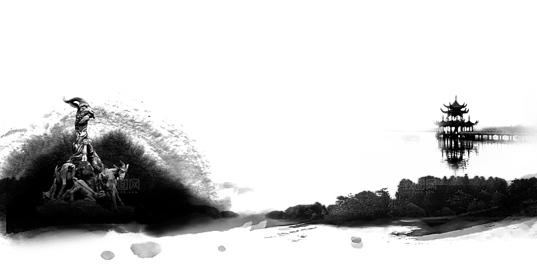 古风水墨山水中国风背景素材