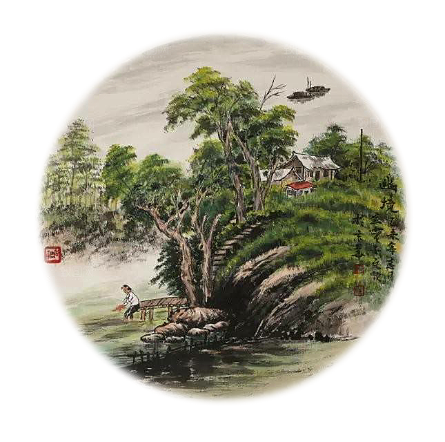 古风水墨山水中国风背景素材
