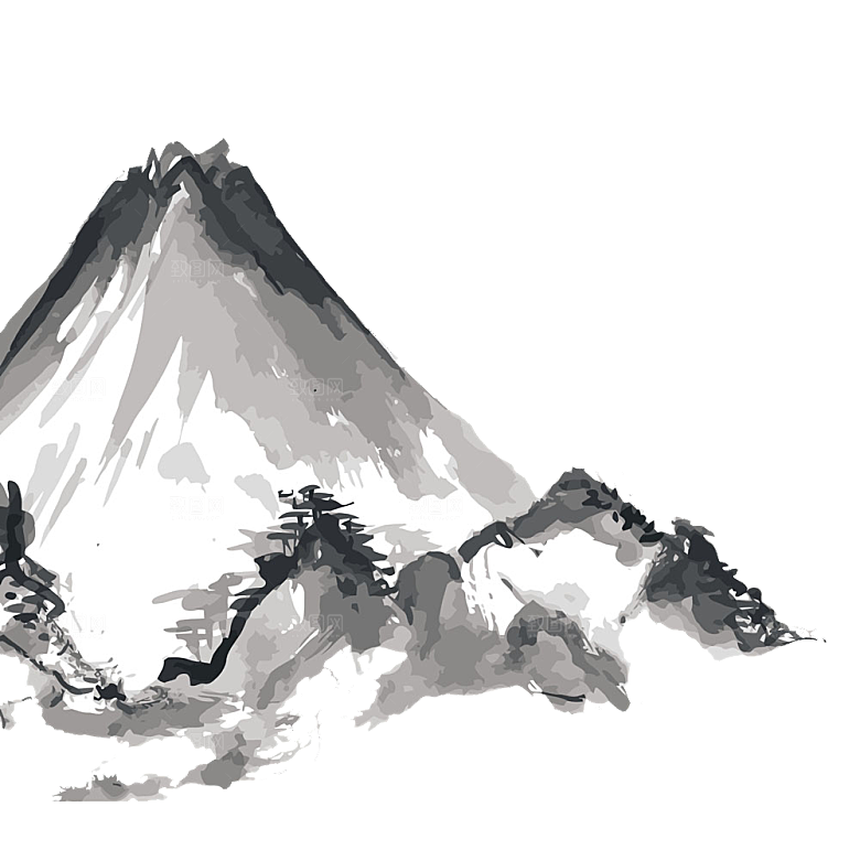 中式山水山脉山峰背景元素