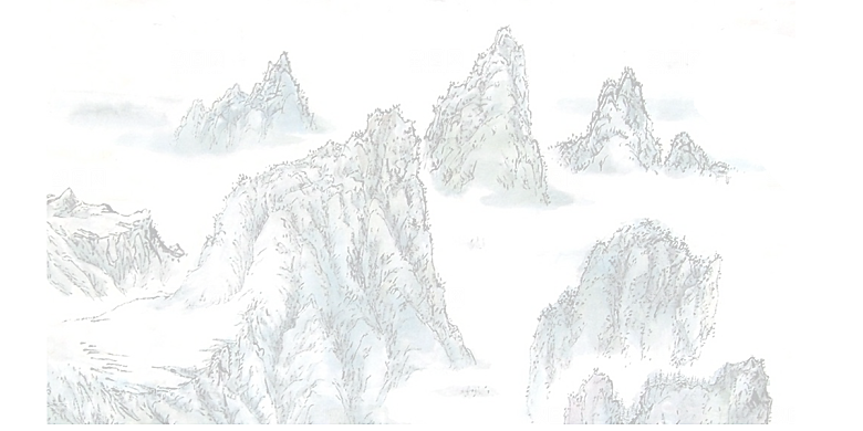 中式山水山脉山峰背景元素