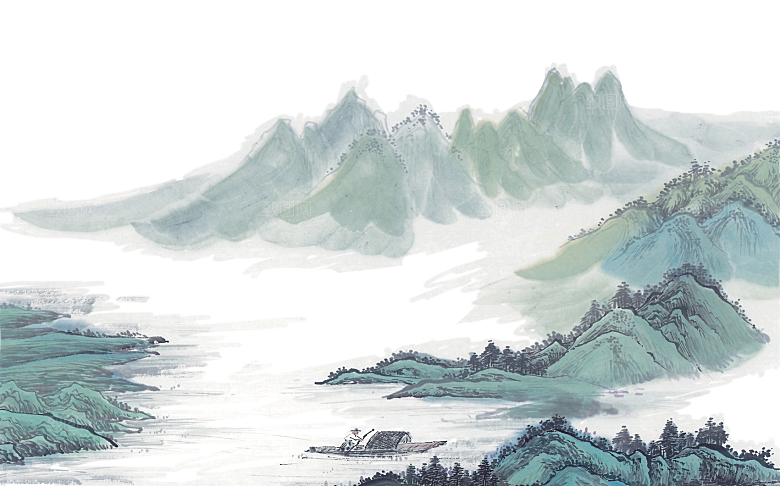古风水墨山水中国风背景素材