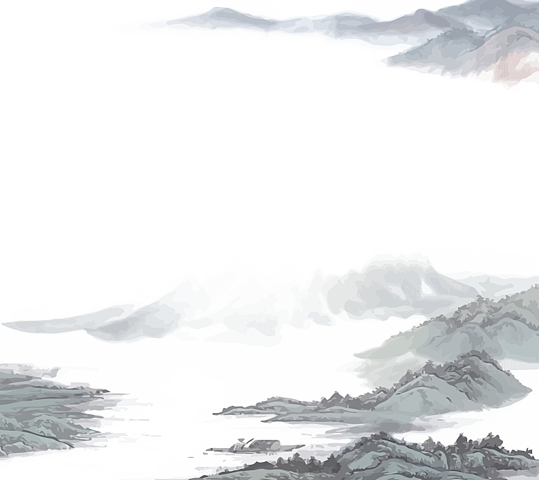 中式山水山脉山峰背景元素