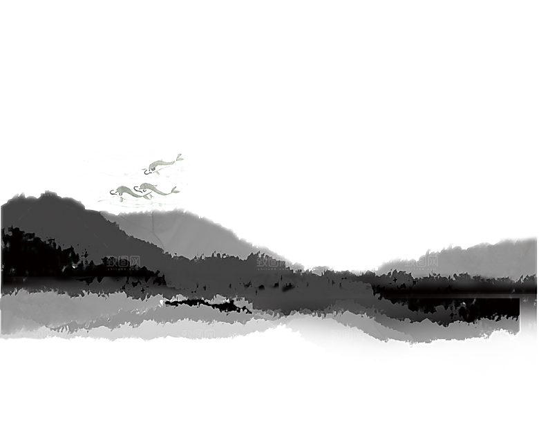 中式山水山脉山峰背景元素