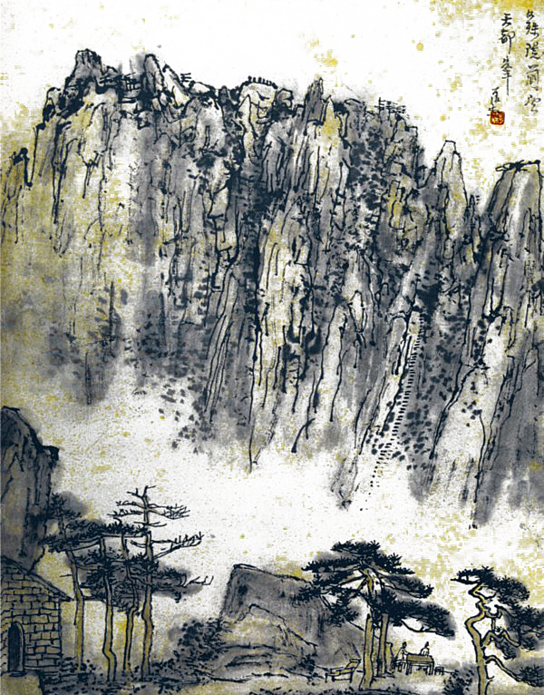 中式山水山脉山峰背景元素